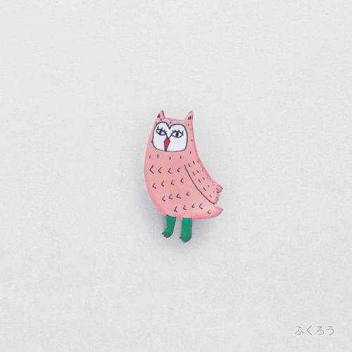 emoemo×toumei バッジ　ふくろう