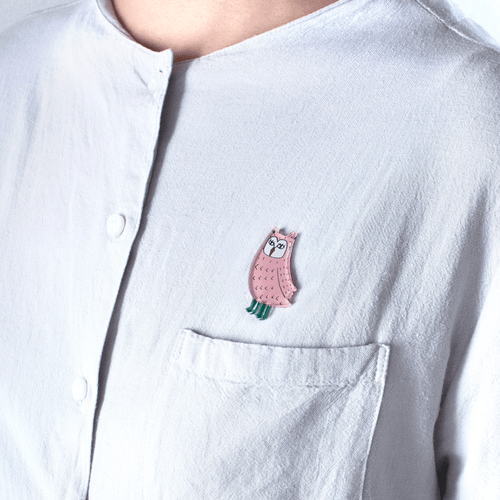 emoemo×toumei バッジ　ふくろう