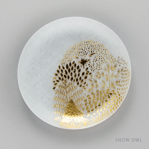 toumei×sotlight 箔 プレート 13.5cm SNOW　OWL