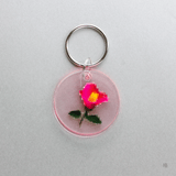 フリップキーホルダー pixel flower 椿