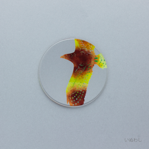 切り絵 コースター　いぬわし