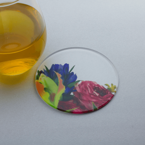 ikebana コースター　バラ Pink × Blue