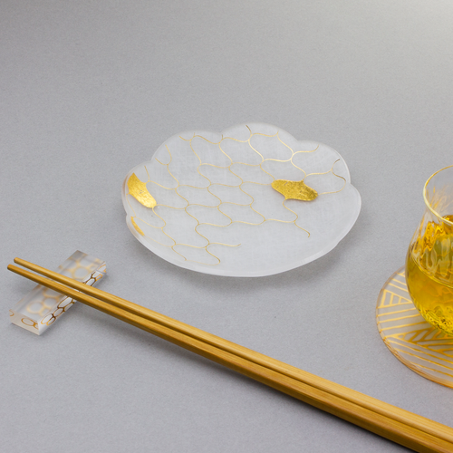 箔まめざら　ジオメトリー　ゴールド　網目
